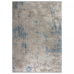 UnAmourDeTapis Tapis kilim 200x300 rectangle tissé en coton gris et bleu motif abstrait
