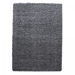 un amour de tapis Tapis poils longs shaggy 100x200 rectangle tissé gris motif uni UNI L