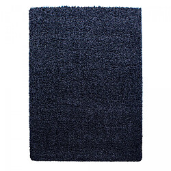 un amour de tapis Tapis poils longs shaggy 100x200 rectangle tissé bleu marine motif uni UNI L