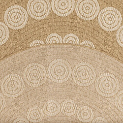 Avis UnAmourDeTapis Tapis rond d'extérieur Ø120cm tissé kilim beige et blanc JUTE ART 8