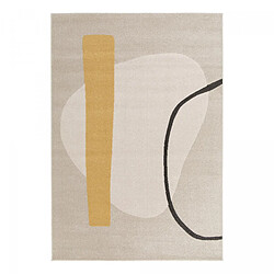 UnAmourDeTapis tapis salon 160x230 tissé beige et jaune rectangle motif abstrait CONTETRE