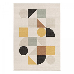 un amour de tapis tapis chambre 120x170 tissé beige et jaune rectangle motif géométrique