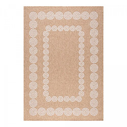 un amour de tapis Tapis extérieur Ø120cm rond tissé kilim beige et blanc JUTE ART 8