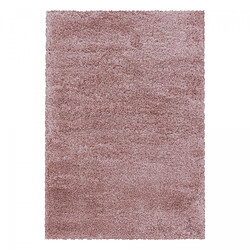 UnAmourDeTapis Tapis poils longs shaggy 80x150 rectangle tissé rose motif uni UNI B