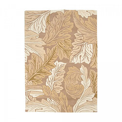 UnAmourDeTapis tapis salon 170x240 fait main en laine beige et crème rectangle motif floral