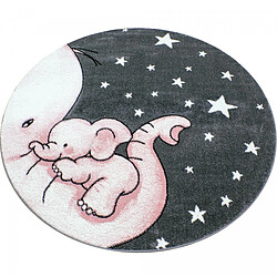 Acheter UnAmourDeTapis Tapis enfant 160x230 tissé rose et gris motif animaux ELEPHANT