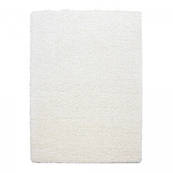 un amour de tapis Tapis poils longs shaggy Ø80cm rond tissé crème motif uni UNI L
