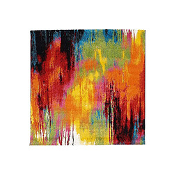 UnAmourDeTapis Tapis carré 100x100 multicolore motif géométrique pour salon et chambre