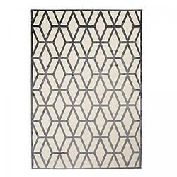 UnAmourDeTapis tapis salon 160x230 tissé en viscose crème et noir rectangle motif scandinave