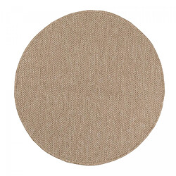 UnAmourDeTapis Tapis rond d'extérieur Ø80cm tissé kilim beige JUTE ART 4 