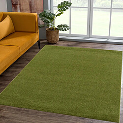 UnAmourDeTapis tapis salle à manger 200x290 tissé vert rectangle motif uni NOSSA