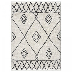 UnAmourDeTapis Tapis berbère 200x280 tissé motif ethnic LYN4 DOUX 2 crème