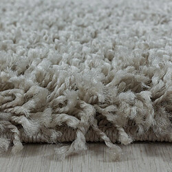 UnAmourDeTapis Tapis poils longs shaggy 100x200 rectangle tissé beige motif uni UNI I pas cher