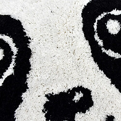 UnAmourDeTapis Tapis enfant Ø80cm en coton Lavable 30° PANDA blanc et noir pas cher