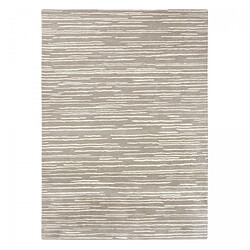 UnAmourDeTapis tapis grand salon 250x350 fait à la main en laine beige motif faux uni