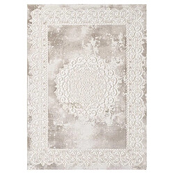 UnAmourDeTapis Tapis oriental 120x160 rectangle beige tissé motif ancestral LYN7 BALROD