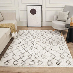 UnAmourDeTapis Tapis berbère 240x320 tissé motif ethnic LYN4 BENYLE B crème