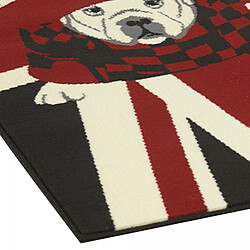 Avis UnAmourDeTapis Tapis enfant 60x110 rectangle tissé rouge motif animaux LYN49 LONDDOG