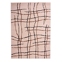 UnAmourDeTapis tapis chambre 60x110 tissé blanc cassé rectangle motif abstrait LYN1 MALMO