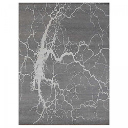 UnAmourDeTapis tapis salle à manger 250x300 fait main en laine gris rectangle motif abstrait