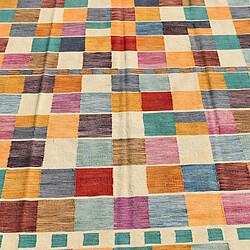 Tapis Kilim Multicolore En Laine 200 X 300 Cm Avec Frange Oriental Fait Main Ghukasavan Multicolore 70291909