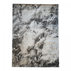 UnAmourDeTapis tapis chambre 60x110 tissé anthracite et noir rectangle motif abstrait DELAMER