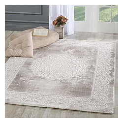UnAmourDeTapis Tapis oriental 120x160 rectangle beige tissé motif ancestral LYN7 BALROD