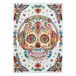 UnAmourDeTapis Tapis enfant 60x110 tissé crème motif tête de mort LYN8 SKULL HEAD