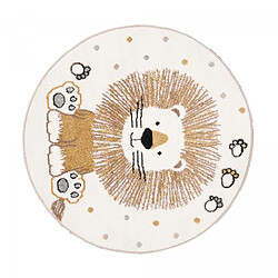 UnAmourDeTapis Tapis enfant Ø100cm rond tissé crème SWEETLION