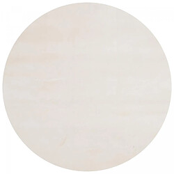 un amour de tapis Tapis cuisine Ø120cm LYN10 LAVABLE Crème uni, tapis shaggy à longs poils