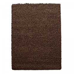 UnAmourDeTapis Tapis poils longs shaggy 60x110 rectangle tissé marron motif uni UNI L