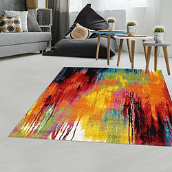 UnAmourDeTapis Tapis carré 100x100 multicolore motif géométrique pour salon et chambre