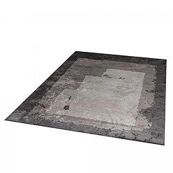 UnAmourDeTapis Tapis kilim 240x300 rectangle tissé en coton gris motif abstrait TRIGREY pas cher