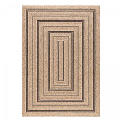 un amour de tapis Tapis extérieur Ø120cm rond tissé kilim beige et noir JUTE ART 5
