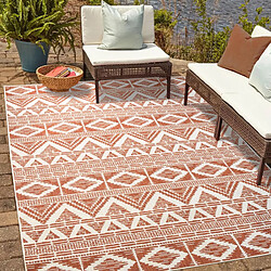 UnAmourDeTapis Tapis extérieur, kilim reversible 240x340 LYN2 BG REVERSIBLE rouge