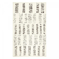 UnAmourDeTapis tapis grand salon 250x350 fait main en laine crème et gris motif géométrique