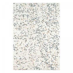 UnAmourDeTapis Tapis shaggy 200x290 rectangle tissé beige et blanc motif géométrique TEROVA 1
