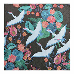 Paris Prix Lot de 20 Serviettes en Papier Envol de Grues 33x33cm Noir