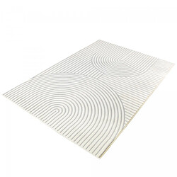 Acheter UnAmourDeTapis tapis salon 160x225 tissé crème rectangle motif géométrique LYN49 BINCI
