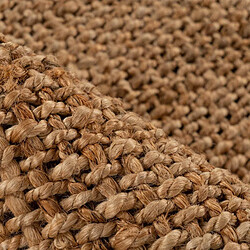Acheter UnAmourDeTapis Tapis rond Ø100cm en jute tissé main LYN47 JUTE B Marron motif uni