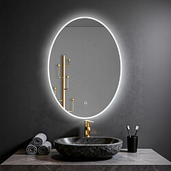 Saniland Miroir salle de bain LED ovale - Blanc