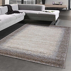 UnAmourDeTapis tapis salon 100x100 tissé marron carré motif faux uni ELEGANT 03