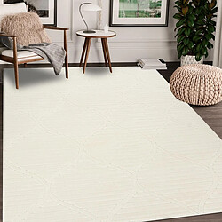 UnAmourDeTapis Tapis intérieur extérieur 120x160 en relief LYN14 TENDIA Crème ton sur ton