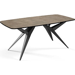 Wfl group Table à manger Trax ovale - Gris béton