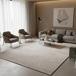 UnAmourDeTapis Tapis salon 160x220 LYN9 CERNAN Beige, tapis ton sur ton moderne