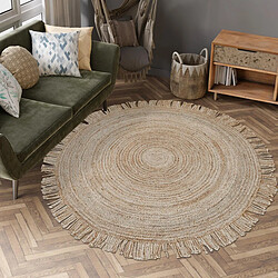 UnAmourDeTapis Tapis rond 120x120 rond JT SATCH Beige , tapis jute artisanal