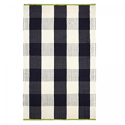 un amour de tapis Tapis extérieur 75x250 tissé kilim noir et crème SALIYA