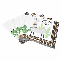 Paris Prix Lot de 20 Serviettes en Papier Ho'Lama 33x33cm Noir