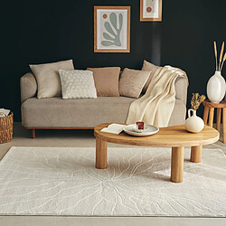 UnAmourDeTapis tapis salle à manger 200x290 tissé beige rectangle motif abstrait ECHO 5