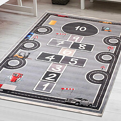 UnAmourDeTapis Tapis enfant 80x150 MAREL Gris, très doux et facile d'entretien